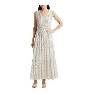 Rails Loulou Diamond Print Sleeveless Linen Blend Maxi Dress size X-Small XS